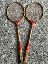 Authentic Vintage Wooden Paramount Racket Badminton Tennis Decor Lot of 2