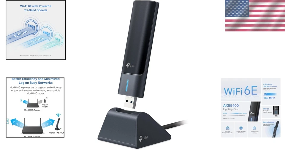 WiFi 6E USB Adapter for Desktop PC - Ultra-Low Latency - Image 2 of 4