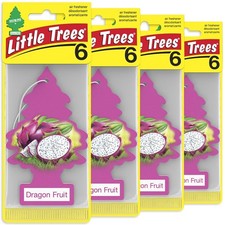 LITTLE TREES Car Air Freshener Hanging Paper Tree, DRAGON FRUIT, 24 Pack