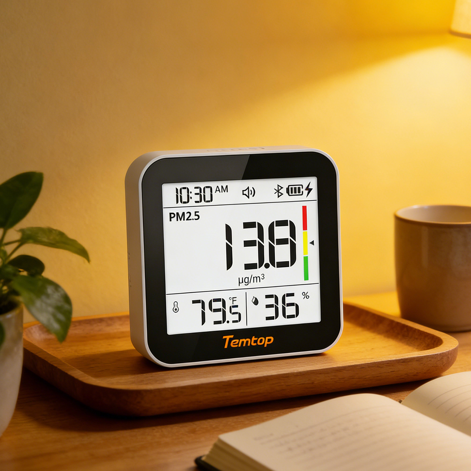 Temtop M10+ Indoor Air Quality Monitor CO2 Detector PM2.5 VOC Home Detector