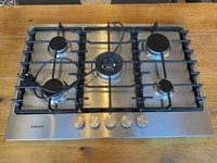 Hotpoint PPH75GDFIXUK 73cm 5-Burner Gas Hob Silver