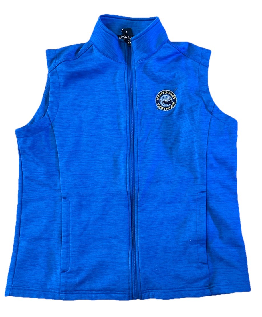 Nantucket Triathlon Ladies Xl Vest Logo Vintage Devon & Jones Royal Blue Fine