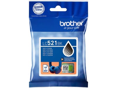 LC521BK  Brother DCP Tinte schwarz für cirka 500 Seiten