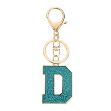 Initial Letter Keychain, A-Z Alphabet Keyring Letter D Metal Key Chain, Blue
