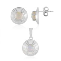 Cavill Welo Opal Silberset Damen Ohrringe AnhäNger 925 Sterling Silber 1,575Ct
