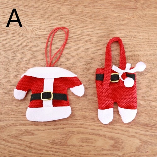 Juego de 2 soportes para cubiertos de mesa de Navidad decoración vajilla bolsa árbol de Navidad decoración colgante - Imagen 4 de 13