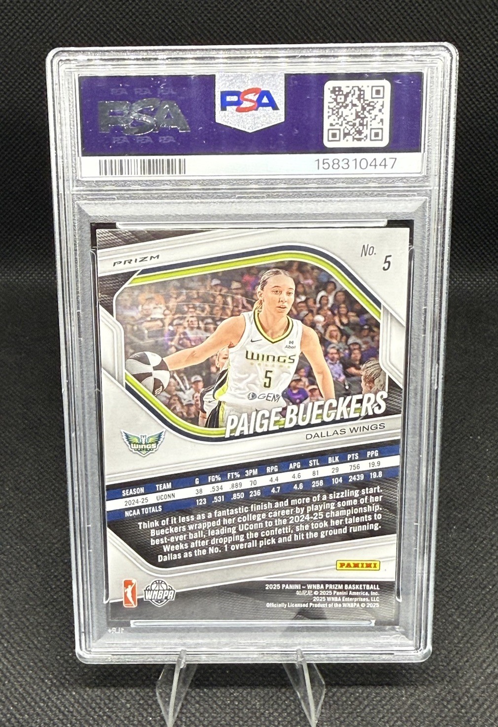 2025 Panini Prizm Green RC Paige Bueckers Rookie PSA 10 Gem Mint view 2