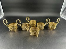 Vintage Metal Gold Tone Cup Holders Hollywood Regency Footed Ornate Handled Vintage Metal Gold Tone Cup Holders Hollywood Regency Footed Ornate Handled