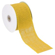 3" Wide 10 Yards Burlap Fabric Ribbon Jute Crafts Roll Wrapping Yellow