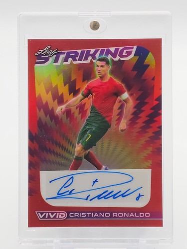 CRISTIANO RONALDO 2022-23 LEAF VIVID STRIKING RED PRISMATIC AUTO /6 #S-CR1 Q7872