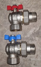 Copia Valvole Valvola a sfera a Squadra 1" M F Con Bocchettone... OTTONE