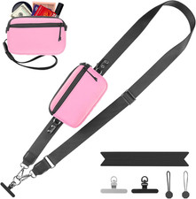 Clip and Go Strap for Phone with Wallet Crossbody, Adjustable Phone Lanyard with