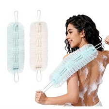 2 PCS Exfoliating Body Scrubber Bath Loofah Washcloth Towel Back Strip