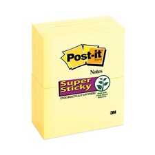 Post-it Notes Super Sticky 65512SSCY 3" x 5" Pads - Canary Yellow 12/Pack New
