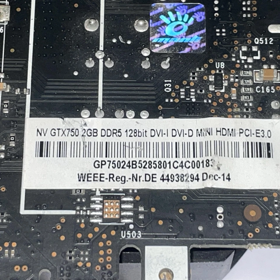 Nvidia GeForce Manli GTX 750 2GB GDDR5 128Bit PCIe 3.0 DVI/Mini HDMI Grafikkarte - Image 4 of 4