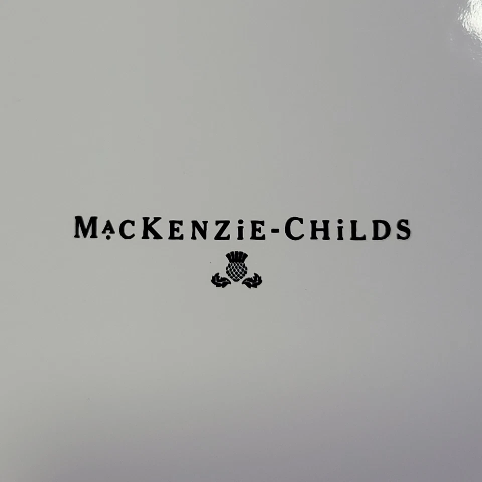 MacKenzie Childs Courtly Check 10.25" Scalloped Edge Dinner Plate Enameled Steel - Image 4 of 4