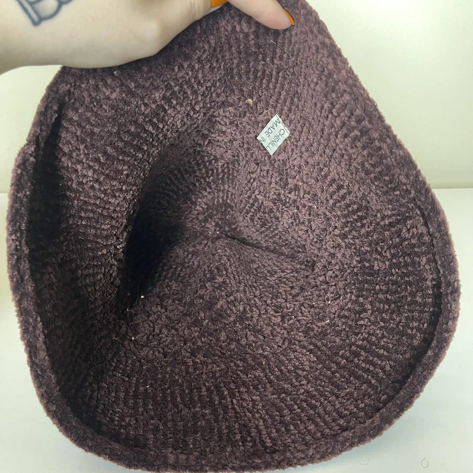 De Colección Para Mujer Marrón Chocolate Chenilla Tejido Cubo Sombrero Boho Bosque Hada Y2K Años 90 Foto 4 de 4