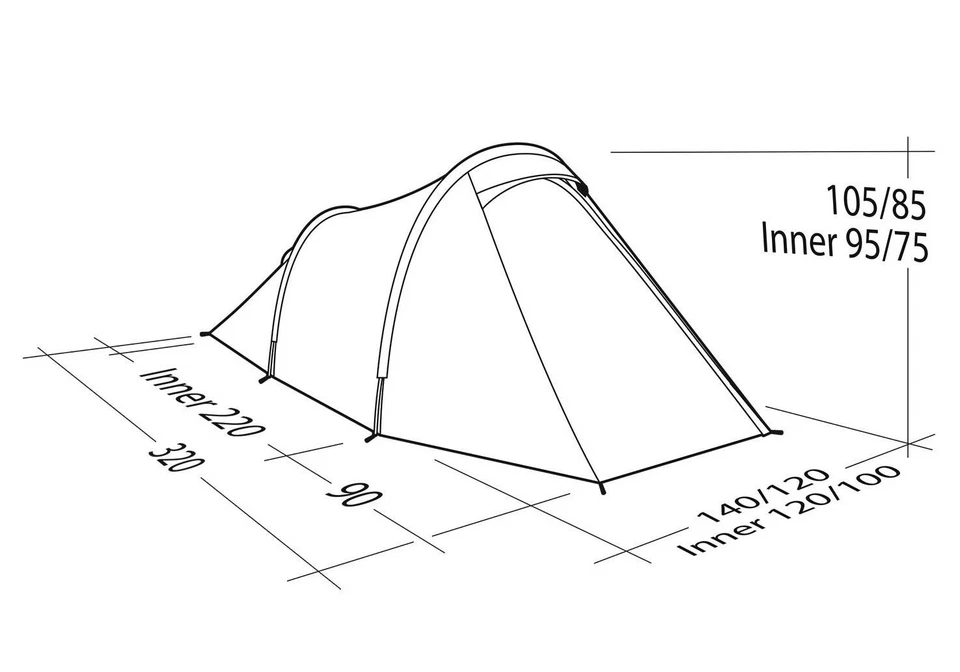 2 Personen Zelt Robens Arch 2 – blau – Tunnelzelt Campingzelt - Bild 3 von 4