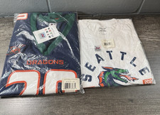 Authentic XFL Seattle Dragons 2020 Game Jersey & Shirt Small