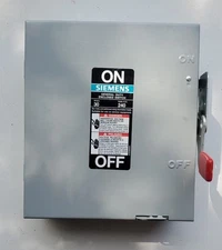 Siemens GF321N electrical safety switch.  240VAC 30A.  Three-Pole.  NEMA 1