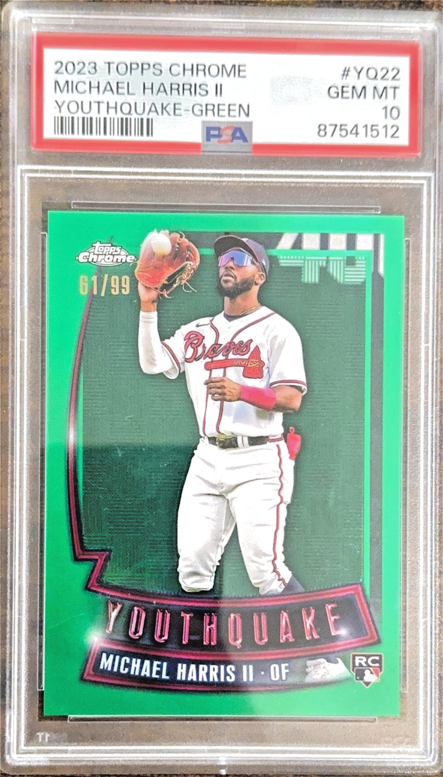 2023 Topps Chrome - Youthquake Michael Harris II #YQ-22 Green Refractor /99 (RC)