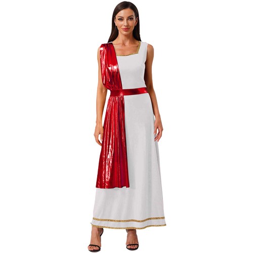 Woman Skirt Party Costumes Stage Dress Gold Trim Uniform Superhuman Sleeveless - Picture 34 of 56