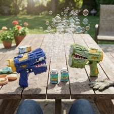 Ultimate Bubble Blaster Set - 2 Rechargeable LED Bubble Guns for Outdoor Fun