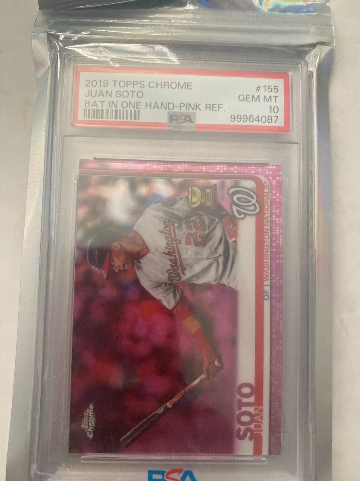 2019 Topps Chrome #155 Juan Soto Pink Refractor PSA 10