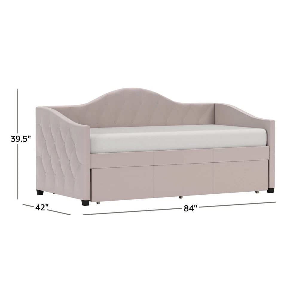 Sofá-cama/cama estofado de veludo tufado duplo GG e duplo com rodízio + colchões - Imagem 3 de 4