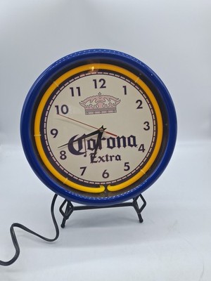 Corona Extra 12in. Hanging Battery & 12V Hanging Wall Clock In Great Condition.