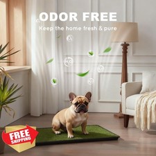 HQ4US 4LEGS Dog Grass Pad Tray Medium 31x21 Odor Free Potty Box