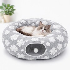 Cat Tunnel Bed for Indoor Cats, Cute Cat Tunnel Toys, Cat Donut Tunnel Toys w...