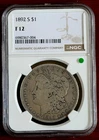 1892-S Morgan Silver Dollar, F-12 NGC,