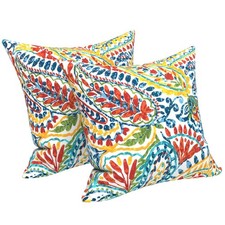 LVTXIII 2 Pack Outdoor Pillow Covers ONLY 18x18 Inch, WaterRepellent Square D...