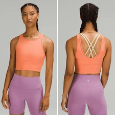 Lululemon Power Pivot Tank Rib in Golden Apricot Size 4