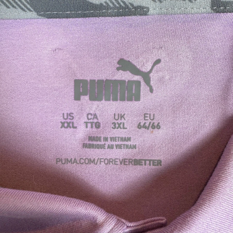 NUEVO CON ETIQUETAS PUMA Para Hombres 2XL Polo de Bolsillo Hilado en la Nube Lupino Brezo Púrpura Camisa de Golf UPF 50+ Foto 4 de 4