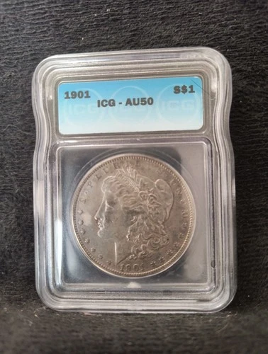 1901 Morgan S$1 Silver $1 Dollar ICG AU50 Semi-Key Date
