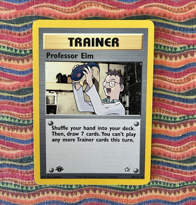 Pokémon TCG Professor Elm Trainer 1st Edition Genesis Englisch 96/111 Uncommon