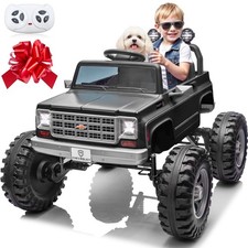 Kids Electric Ride On Truck Chevrolet Cheyenne 24V Remote Bluetooth LED Black