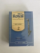 RICO ROYAL BASS CLARINET REEDS FRENCH CUT (10 REEDS) STRENGH 2 SEALED