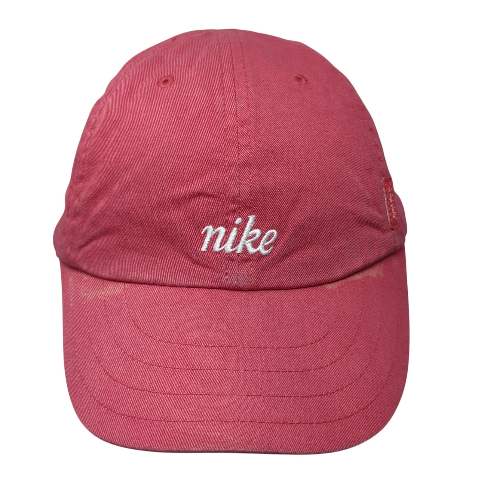 Nike Slideback Baseball Cap Red One Size Adjustable Embroidered 6 Panel Cotton