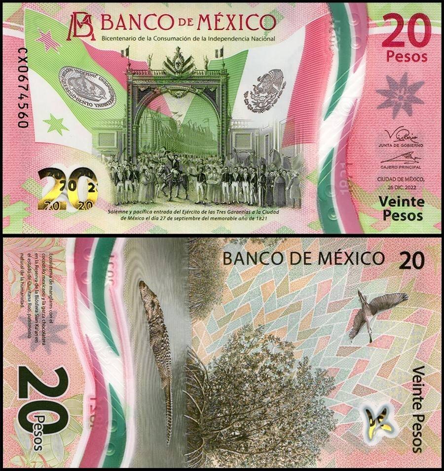 Mexico 20 Pesos, 2022, P-132h.5, UNC, Commemorative, Polymer