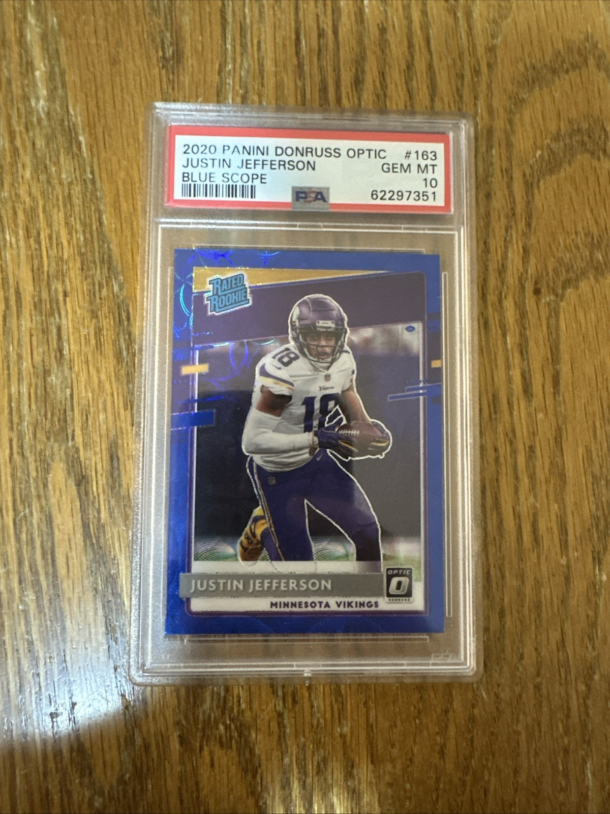 Justin Jefferson Panini Donruss Optic #163 Blue Scope