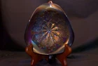 Antique Duncan Amethyst Carnival Glass Nappy Leaf Rays Circa Early 1900's