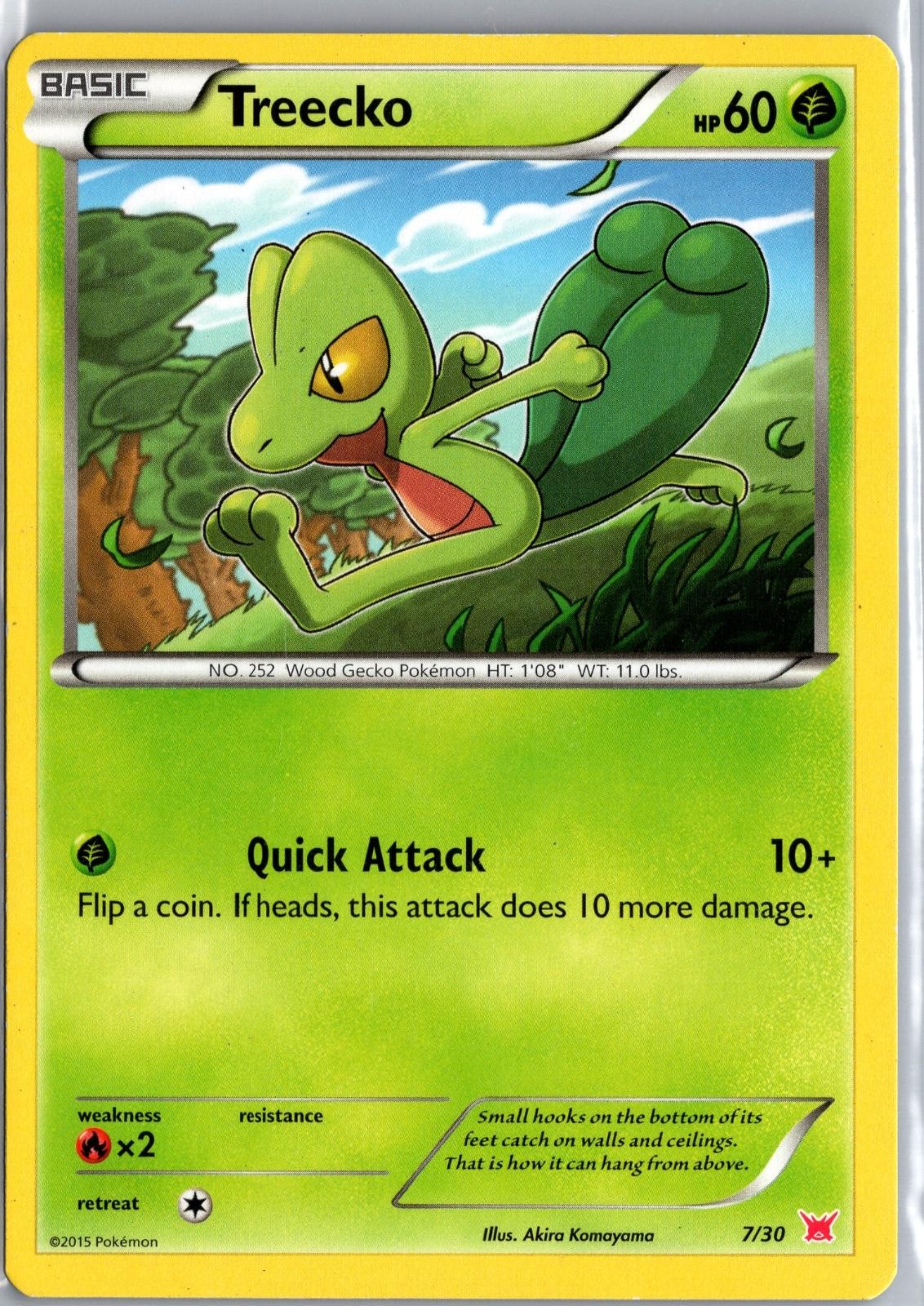 Treecko 7/30 XY Trainer Kit Latias Pokemon Moderately Played