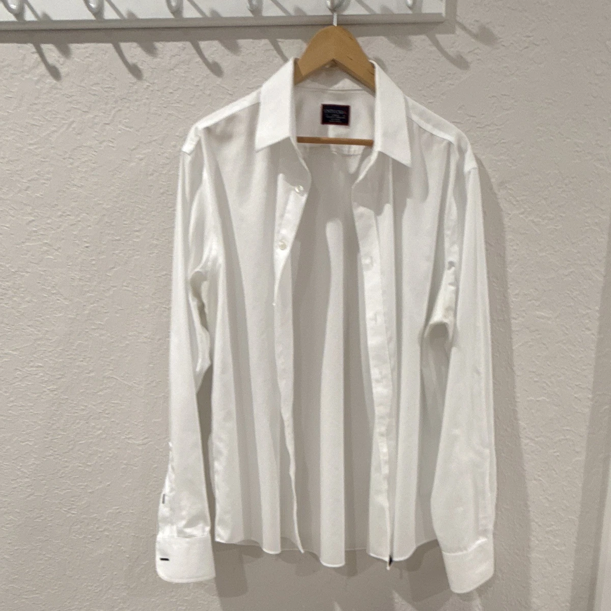 White Solid Long Sleeve Dress Shirts for Men for sale | eBay