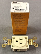 Hubbell HBL5261I Single Receptacle Industrial Grade 15A 125V Ivory - Qty. 1