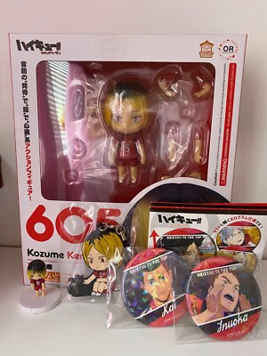 Haikyuu KOZUME KENMA Nendoroid 605 Nekoma Pin Badge Keychain Bundle F/S