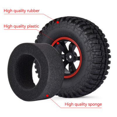 1.9" RC Tires & Wheels - 114mm Rubber Tires For 1:10 Rock Crawler SCX10, TRX-4