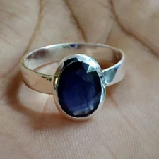 Blue Sapphire Ring Promise Ring Simple Design Sapphire Stone Gift For Boyfriend